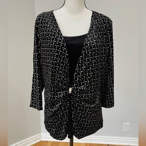 Notations new with tag XL twinset look black velvet and silver holiday NYE